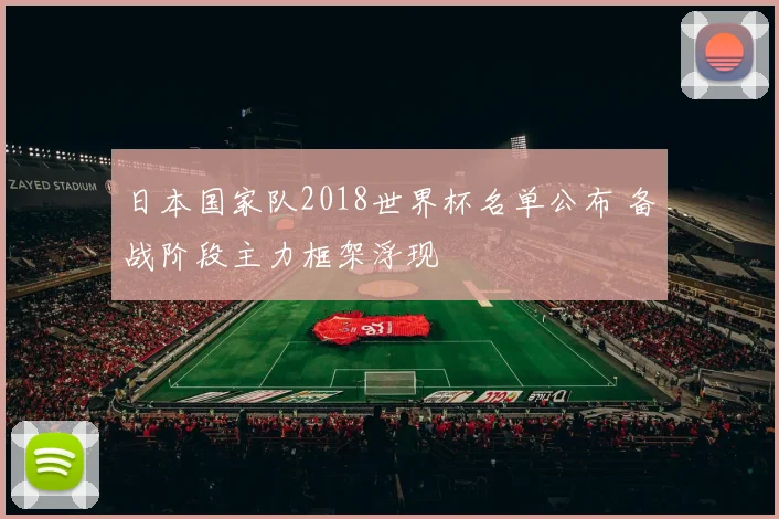 日本国家队2018世界杯名单公布 备战阶段主力框架浮现